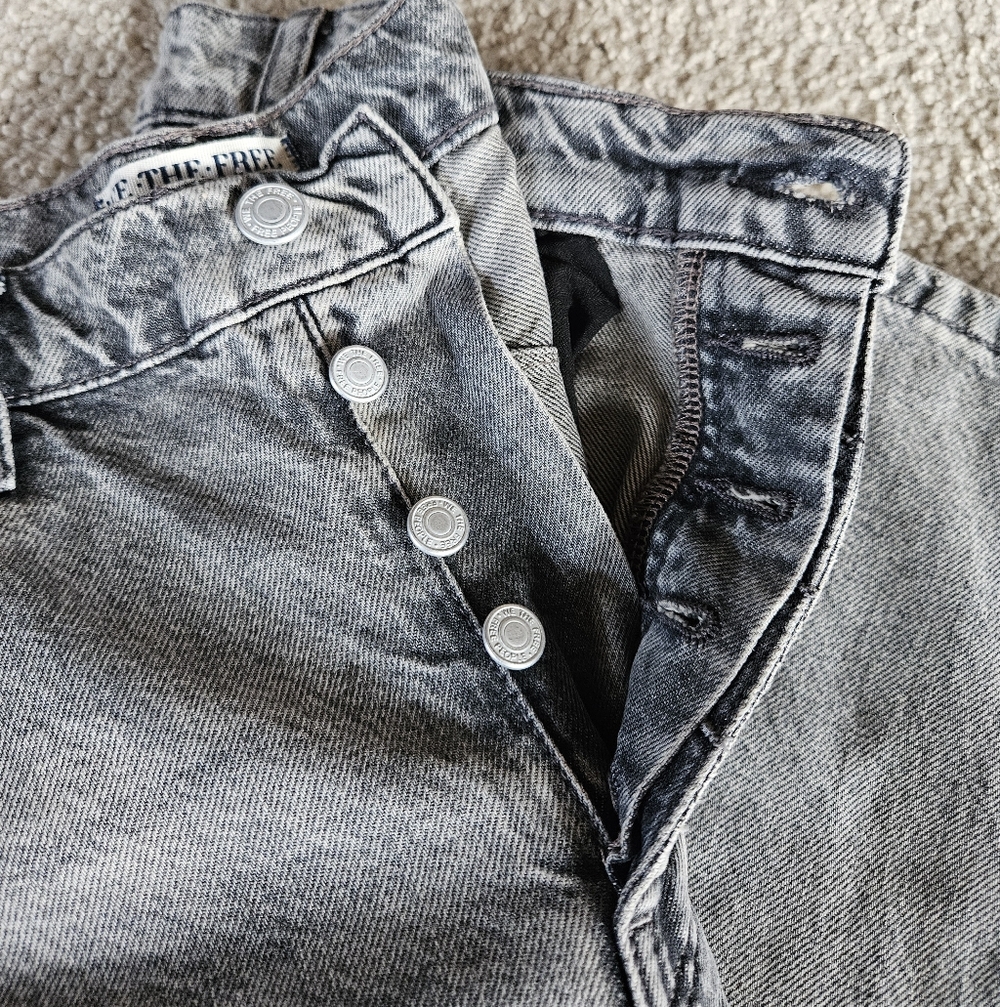 Free People Good Luck Barrel Jeans Mid Rise Distressed Relaxed Kismet  28 NWOT - Picture 10 of 15